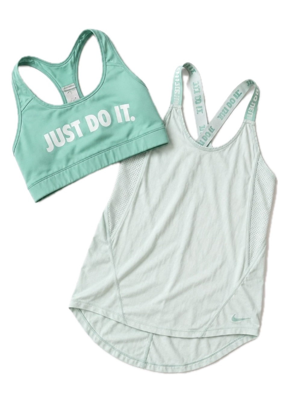 Nike Mint Green Activewear Sports Bra & Racerback Tank Set